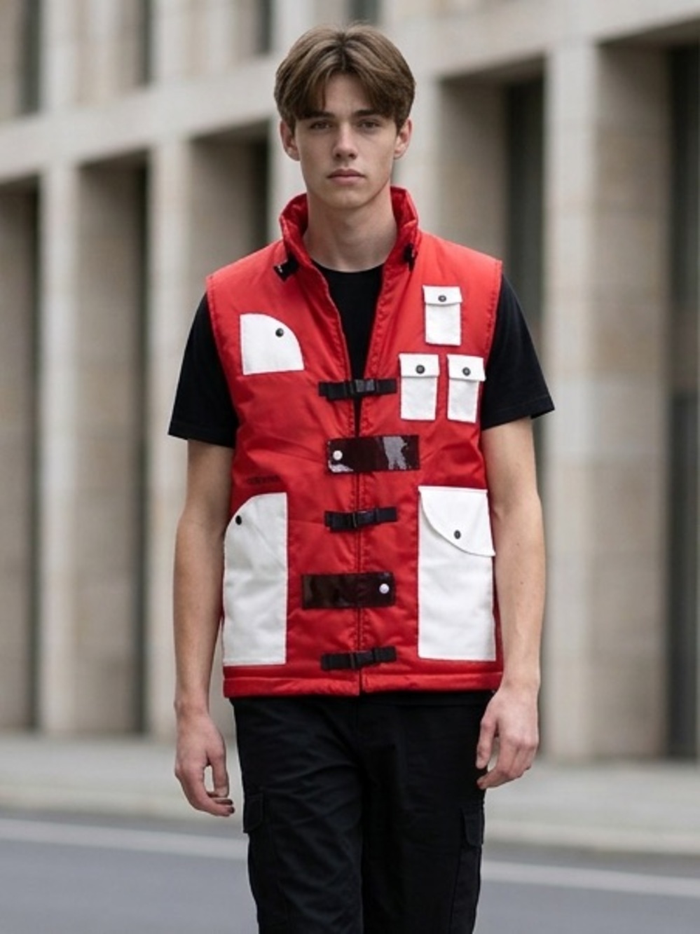 NWT The Hideout Clothing Men’s Red YK Tech Puffer Vest - Size 2XL